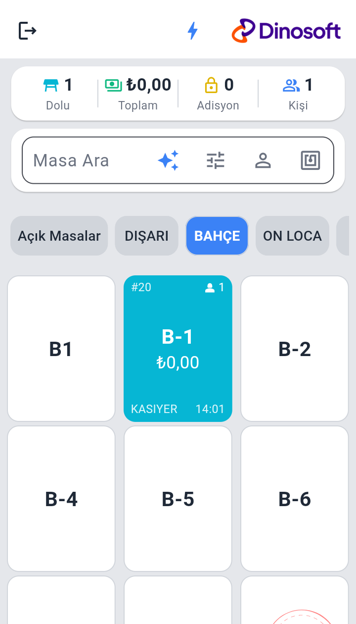 Masa listesi